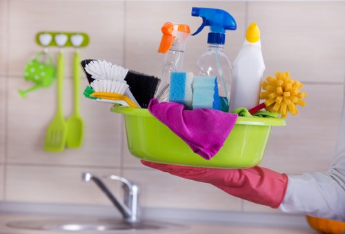 Blackwall Carpet Cleaners technician using safety procedures during a cleaning job